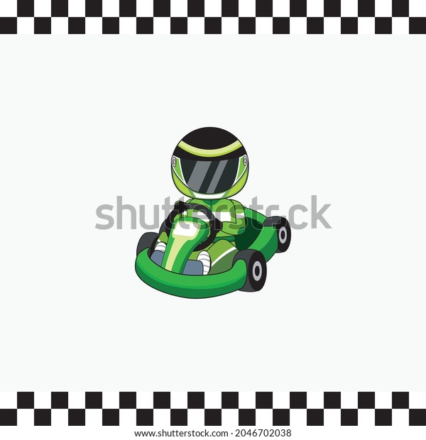 Go Kart Racer green car\
cartoon