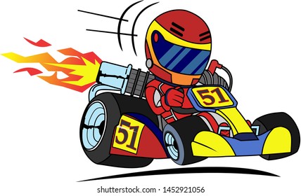 ilustración vectorial de go kart racer