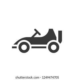 Go kart or Racing car vector icon, amusement park related solid design