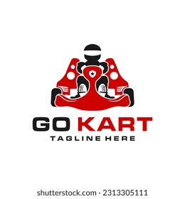 go kart racing sport logo design