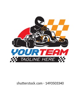 go kart racing vector illustration, perfect for t-shirt design and team logo design