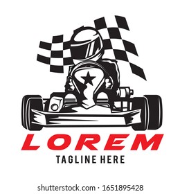 Go kart racing vector illustration, good for logo event also t shirt design