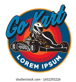 Go Kart racing vector illustration design, perfect for event logo also tshirt and racing team logo