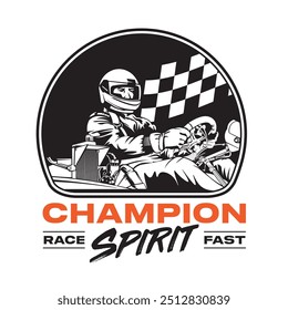 Go Kart racing vector illustration design, good for event logo, t shirt design and racing team logo