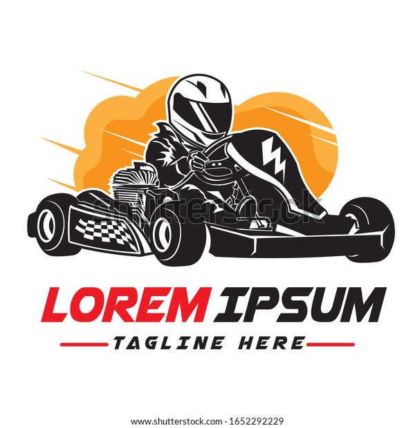 Go Kart racing\
vector illustration in colorful design, good for event logo also\
tshirt and racing team logo