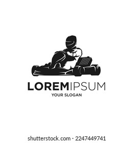 go kart silhouette logo vector