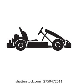 Go kart silhouette vector flat illustration design. Go kart icon on white back ground