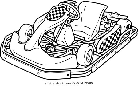 go kart vector line art