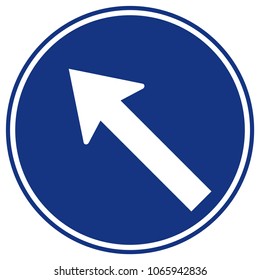 Go To The Left By The Arrow Traffic Road Sign,Vector Illustration, Isolate On White Background Label. EPS10