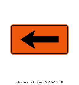 Go Left By The Arrows Road Sign, Vector Illustration, Isolate On White Background Icon .EPS10