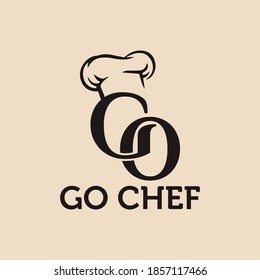 GO letter chef logo design template.