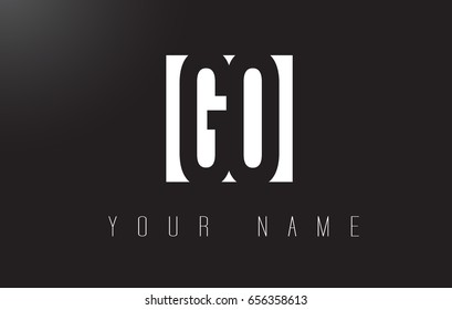 GO Letter Logo With Black and White Letters Negative Space Design.