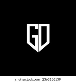GO letter logo design with black background in illustrator. Vector logo, calligraphy designs for logo, Poster, Invitation, etc.