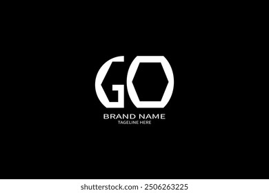 GO letter logo design. circle, triangle, hexagon, flat and simple style with white color variation letter logo set in one artboard. GO minimalist