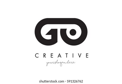 GO Letter Logo Design with Creative Modern Trendy Typography and Black Colors.