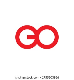 GO letter logo design vector