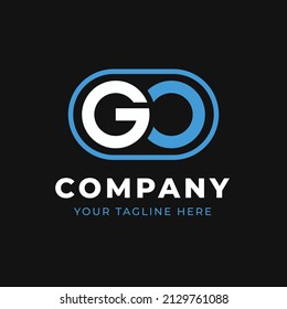 Go letter logo design vector