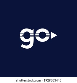 go letter logo design with white color