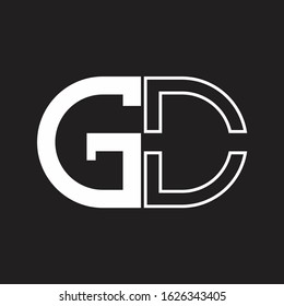 GO Letter logo monogram with oval shape negative space design template