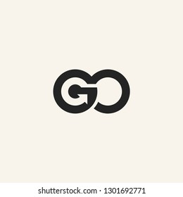 GO letter logo vector icon illustration