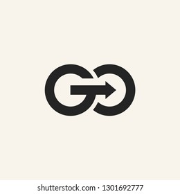 GO letter logo vector icon illustration