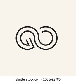 GO letter logo vector icon illustration