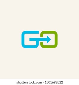 GO letter logo vector icon illustration