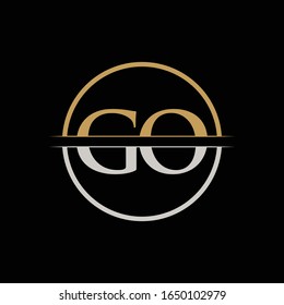 GO letter Type Logo Design vector Template. Initial Letter GO logo Design