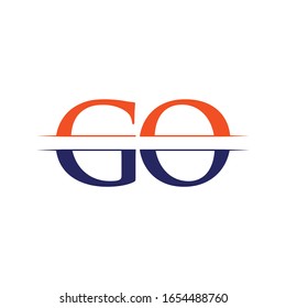 GO letter Type Logo Design vector Template. Abstract Letter GO logo Design