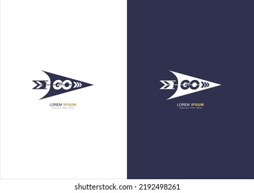 GO Letters Combined with Arrow Logo Vector