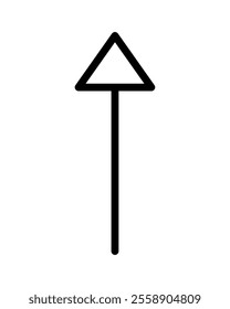 go up line arrow isolated icon