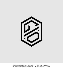 GO line geometric monogram with high quality professional design that will print well