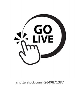 Go live button on white background