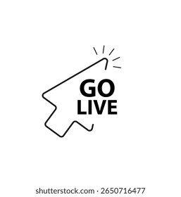 Go live button on white background