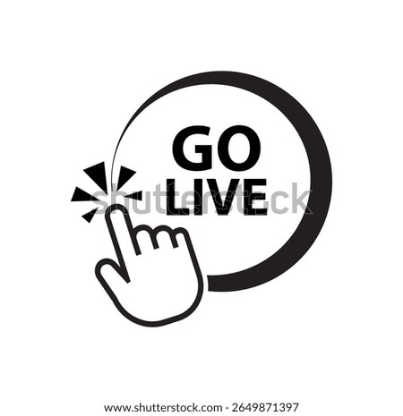 Go live button on white background