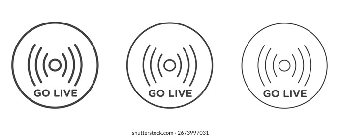 Ir en vivo diseño de iconos, adecuado para el Web, infografías, interfaz y App.