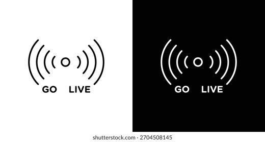 Go live icon editable vector stroke for web designs