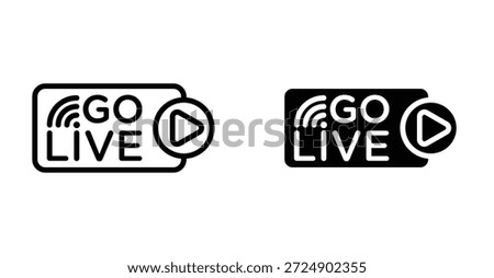 Go live icon graphic design. Vector icon illustrations