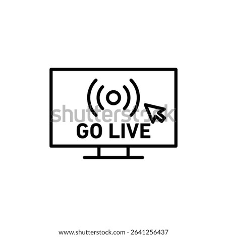Go live icon outline set sign