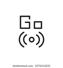 Go live icon Outline vector for web ui