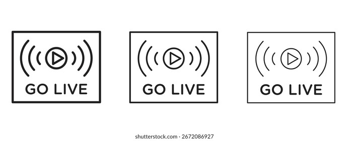 Icono de Go Live. Ilustración de elemento simple. Puede ser utilizado para el Web y el móvil.