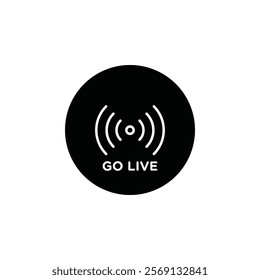 Go live icon Vector flat thin line illustration