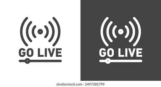 Go live icon vector logo set collection for web app ui