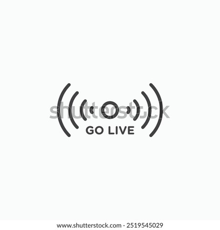 Go live thin liner icon isolated