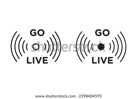Go live vector icon set. vector illustration