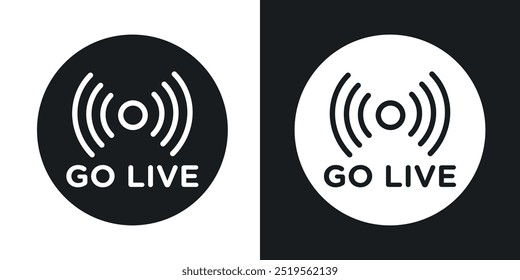 Go liveline vector icon set in solid and outline style.