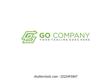 Go logo design initial go green letter arrow company