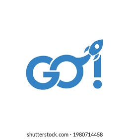GO logo design on white background