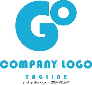 Diseño del logotipo Go, ilustración del vector, logotipo de letras de alfabeto GO, OG, O y G
