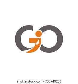 GO logo initial letter design template vector